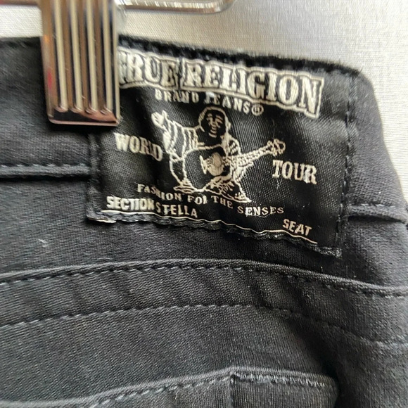 True  Religion low rise black soft cotton slim fit jeans Sz 28 - Picture 4 of 9